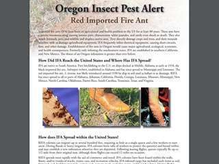 Oregon Insect Pest Alert: Red Imported Fire Ants