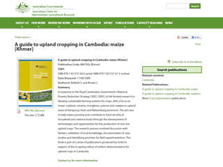 A Guide to Upland Cropping in Cambodia: Maize
